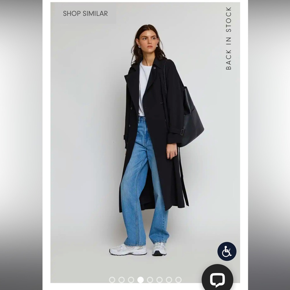 OAK + FORT Black Trench Coat